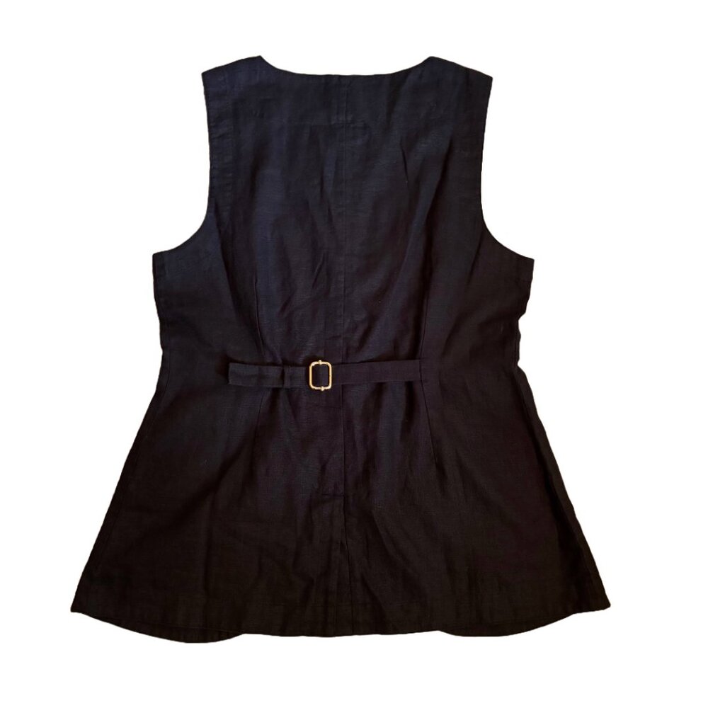 Posse "Emma" Linen Vest - Black - Picture 2 of 7